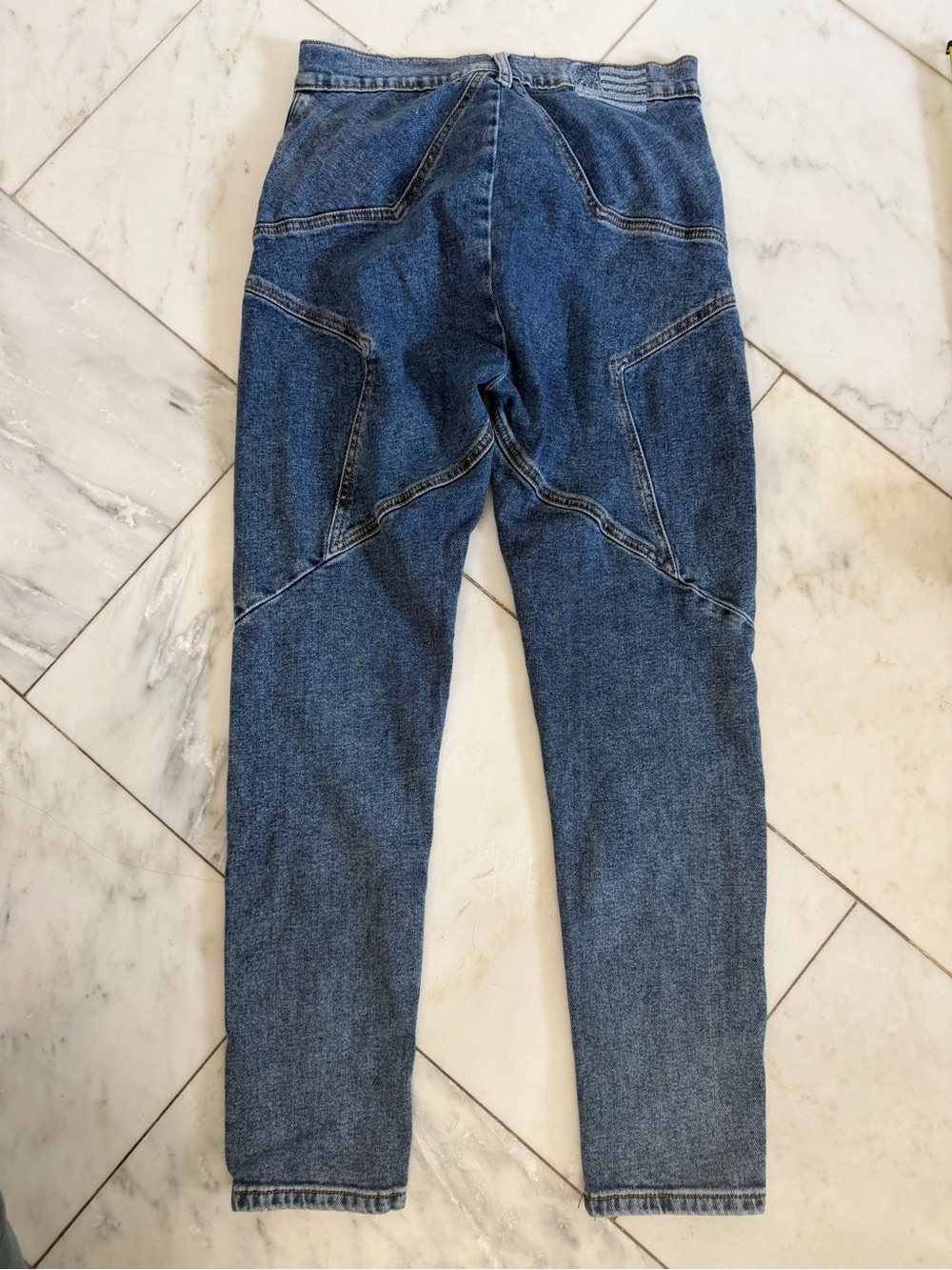 Revice Light Year Ankle Crop Star Stitch Rear Front Seam Medium Wash Women’s 28